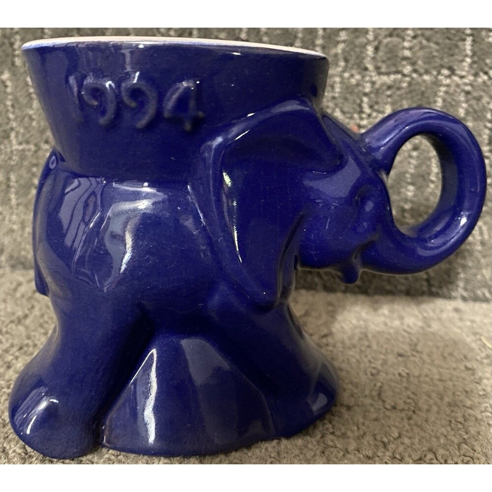 Frankoma Elephant Political 1994 GOP Mug White Vtg